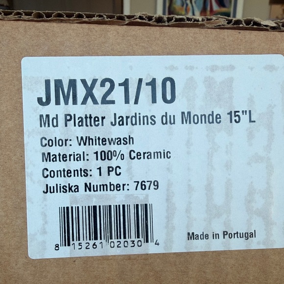 Juliska Jardins du Monde Whitewash Oval Platter - Picture 2 of 2